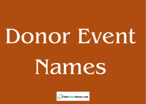 Read more about the article 396 Donor Event Names